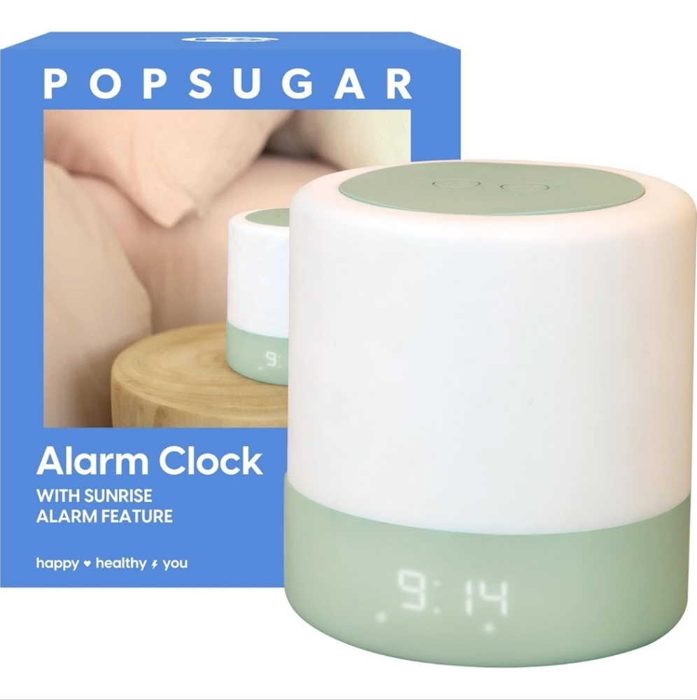POPSUGAR White and Green Alarm Clock with Sunrise Feature